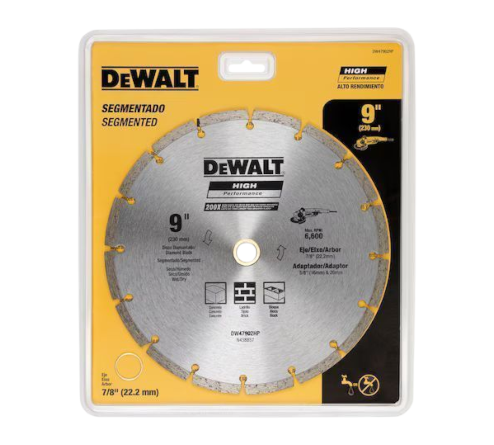 DW47902HP DIAMOND BLADE SEGMENTED 9"230mm (DEWALT)